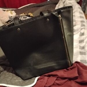 Black Tote Bag with Zipper